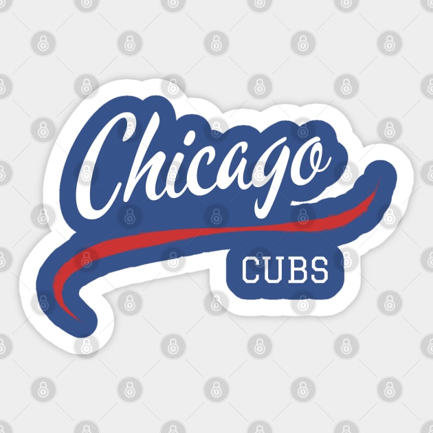 Cubs Retro Sticker by CityTeeDesigns